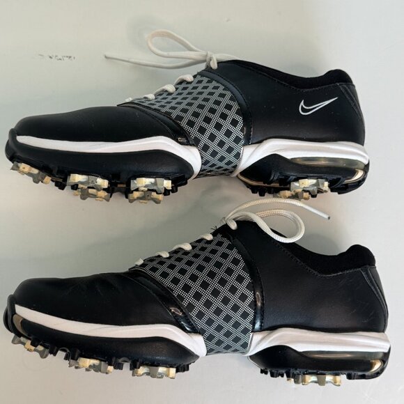 Nike Air Embellish Womens Size 7 Black White Casual Athletic Golf Shoes Cleats - Picture 5 of 9